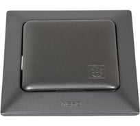 Розетка NE-AD с защитой от детей, с крышкой, с заземлением, 16А, 250В, Aras, Графит, 93-121-09-E