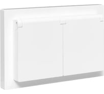 Механизм розетки EKF двойной, 16А, IP44, с заземлением, со шторками, с рамкой, с крышками, графит Эпика UP1-SOG-211-44