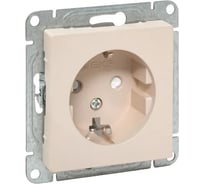 Механизм розетки EKF 16А, с заземлением, со шторками, кремовый Эпика UP1-SOI-111