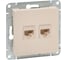 Механизм розетки EKF RJ45 - 2шт, (cat5), кремовый Эпика UP1-SOI-2RJ45-5 1