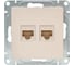 Механизм розетки EKF RJ45 - 2шт, (cat5), кремовый Эпика UP1-SOI-2RJ45-5 2
