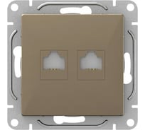 Механизм розетки EKF RJ45 - 2шт, (cat5), шампань Эпика UP1-SOC-2RJ45-5