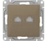 Механизм розетки EKF RJ45 - 2шт, (cat5), шампань Эпика UP1-SOC-2RJ45-5 1