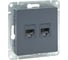 Механизм розетки EKF RJ45 - 2шт, (cat5), графит Эпика UP1-SOG-2RJ45-5 1