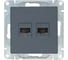 Механизм розетки EKF RJ45 - 2шт, (cat5), графит Эпика UP1-SOG-2RJ45-5 2