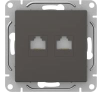 Механизм розетки EKF RJ45 - 2шт, (cat5), мокко Эпика UP1-SOM-2RJ45-5