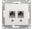 Механизм двойной компьютерной розетки Systeme Electric GLOSSA PRO RJ45+RJ45, кат.5E, белый GSL000185KKRU 1