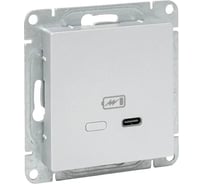 Механизм розетки EKF USB-С, быстрая, алюминий Эпика UP1-SOA-USBCF