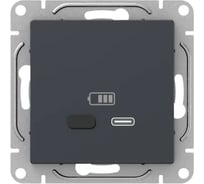 Механизм розетки EKF USB-С, быстрая, графит Эпика UP1-SOG-USBCF