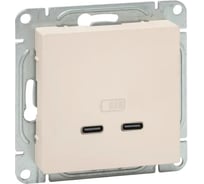 Механизм розетки EKF USB-C - 2шт, кремовый Эпика UP1-SOI-2USBC