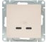Механизм розетки EKF USB-C - 2шт, кремовый Эпика UP1-SOI-2USBC 2