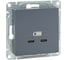 Механизм розетки EKF USB-C - 2шт, графит Эпика UP1-SOG-2USBC 1