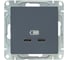 Механизм розетки EKF USB-C - 2шт, графит Эпика UP1-SOG-2USBC 2