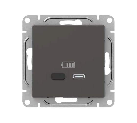 Механизм розетки EKF USB-С, быстрая, мокко Эпика UP1-SOM-USBCF 1