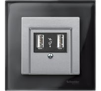 Накладка 2-ой аудиорозетки Systeme Electric Merten SM Алюминий мех М46701х SE MTN297960