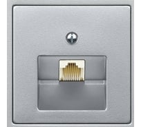Накладка 1-ой телефонной/компьютерной розетки Systeme Electric Merten SM Алюминий, наклонной, SE MTN298360