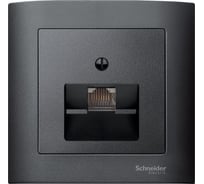 Накладка 1-ой телефонной/компьютерной розетки Systeme Electric Merten SM Антрацит, наклонной, SE MTN298314