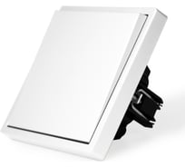 Выключатель белый, одноклавишный, 1 пост, с тонкой пластиковой рамкой Vell WH1P-1L-Grand 1394905