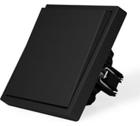 Выключатель Vell черный, одноклавишный, 1 пост, с тонкой пластиковой рамкой {BK1P-1L-Grand} 1394906