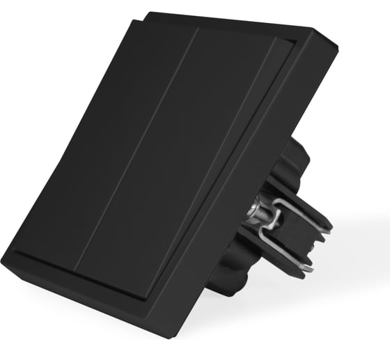 Выключатель Vell черный, двухклавишный, 1 пост, с тонкой пластиковой рамкой {BK1P-2L-Grand} 1394910 1