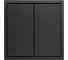 Выключатель черный, двухклавишный, 1 пост, с тонкой пластиковой рамкой Vell BK1P-2L-Grand 1394910 8