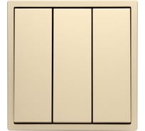 Выключатель золотой, трехклавишный, 1 пост, с тонкой пластиковой рамкой Vell GD1P-3L-Grand 1394916