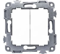 Механизм выключателя двухклавишный проходной ЕТР Сontact, 10A, белый (10шт) 80004-10