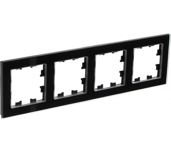 4-местная рамка Systeme Electric AtlasDesign NATURE стекло черный ATN321004
