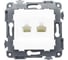 Механизм розетки комбинированной ЕТР RJ 11 и RJ 45, Сontact,16A, белый (10шт) 80010-10 1
