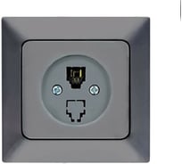 Телефонная розетка NE-AD CAT3, + гнездо с заглушкой, Aras, Графит, 93-121-11-1