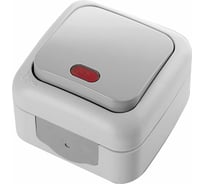 Одноклавишный выключатель VIKO, открытая установка, подсветка, серый 90555519