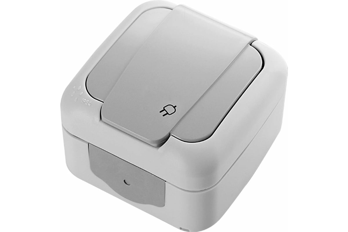 Розетка VIKO с крышкой серый, открытая установка 90555508 - выгодная ...