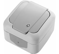 Розетка VIKO с крышкой серый, открытая установка 90555508