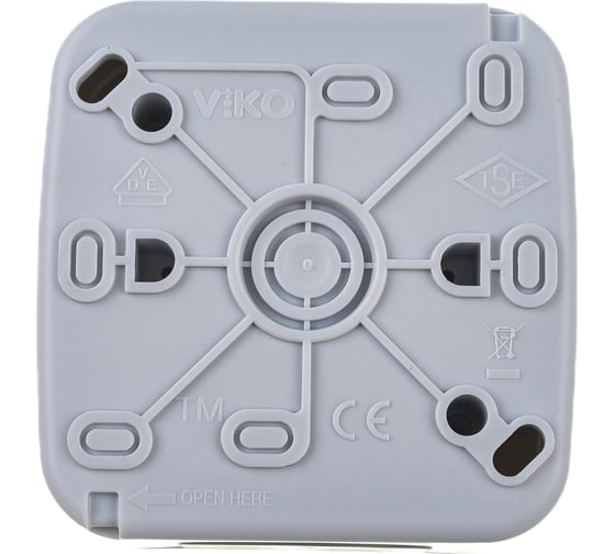 Розетка VIKO с крышкой серый, открытая установка 90555508