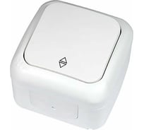 Проходной одноклавишный выключатель VIKO белый, открытая установка 90555404