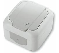 Розетка VIKO с крышкой белая, открытая установка 90555408