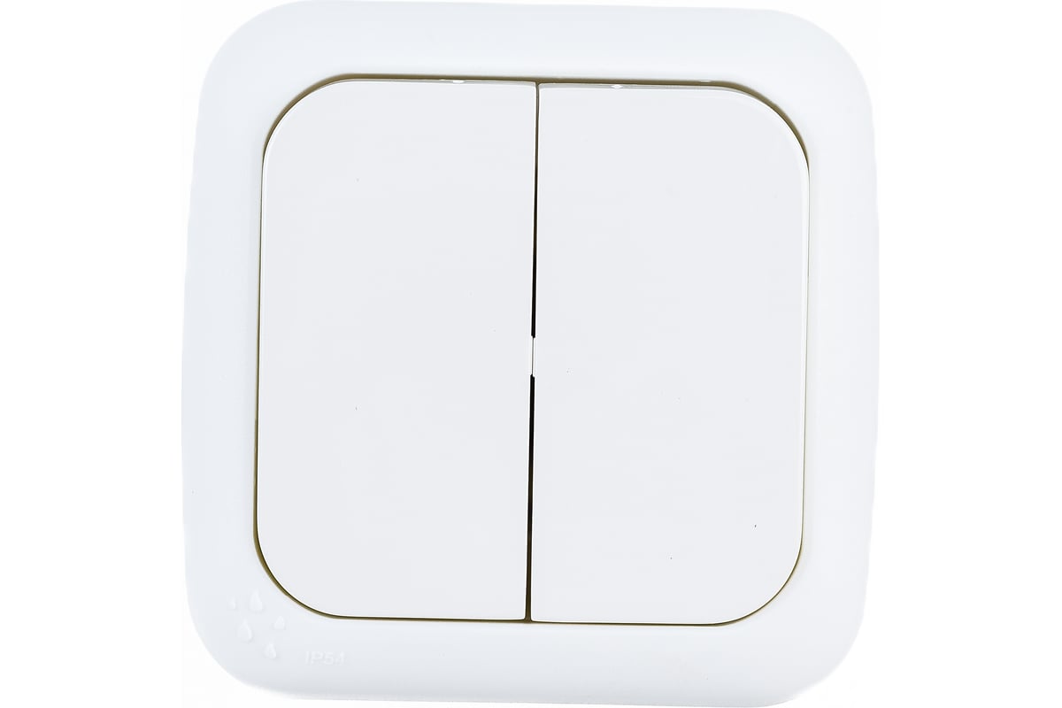 Двухклавишный выключатель VIKO белый, открытая установка 90555402 ...