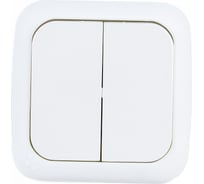 Двухклавишный выключатель VIKO белый, открытая установка 90555402