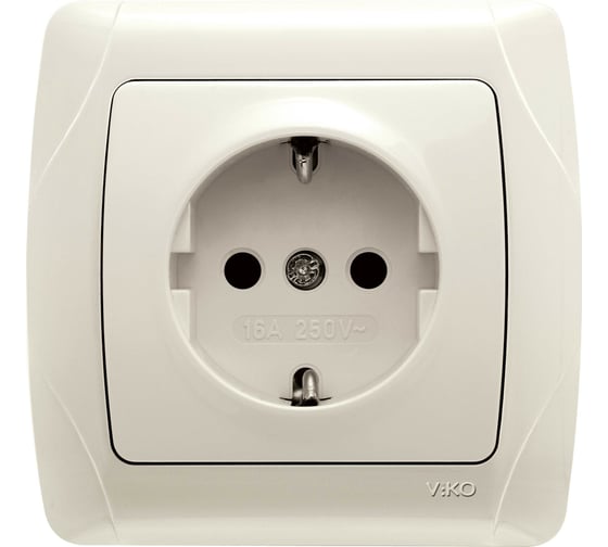 Розетка VIKO 1 гнездо, кремовая, с заземлением Carmen 90562008