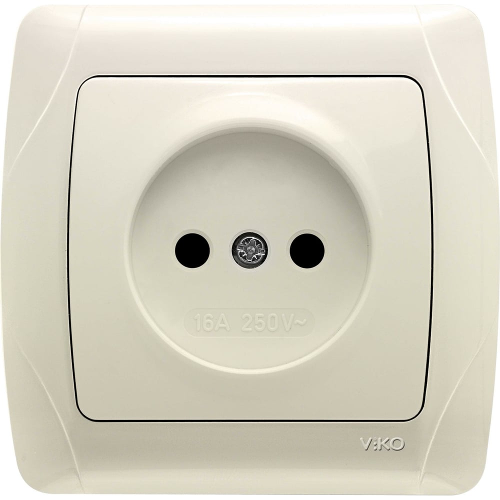 Розетка VIKO 1 гнездо, кремовая, без заземления, Carmen 90562007 ...