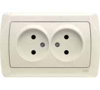 Розетка VIKO 2 гнезда, без заземления, кремовая, Carmen 90562055
