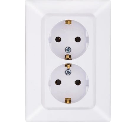 Розетка NE-AD 2-гнезда с заземлением, 16А, 250В, Aras, Белый жемчуг, 93-126-85