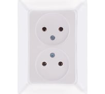 Розетка NE-AD 2-гнезда без заземления, 16А, 250В, Aras, Белый жемчуг, 93-126-75