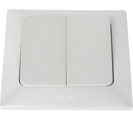 2-клавишный выключатель NE-AD 10А, 250В, Aras, Белый жемчуг, 93-126-03