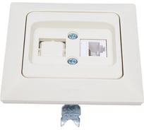 Компьютерная розетка NE-AD + гнездо с заглушкой, CAT6, Aras, Крем, 93-111-23-D1