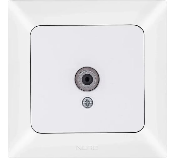 Проходная/концевая TV розетка NE-AD Aras, Белый жемчуг, 93-126-07
