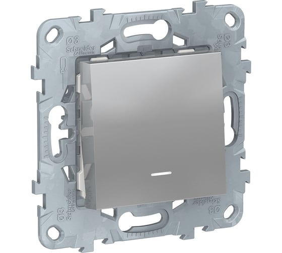 1-клавишный кнопочный выключатель Systeme Electric UNICA NEW с подсветкой 10A NU520630N
