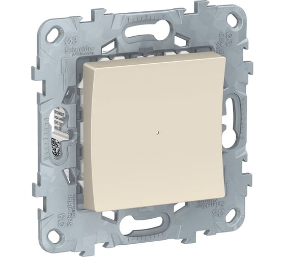 Релейный нажимной выключатель Systeme Electric UNICA NEW Wiser 10А, бежевый NU553744