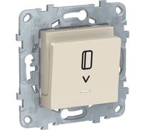 Карточный выключатель Systeme Electric UNICA NEW с подсветкой, 10 А, бежевый NU528344