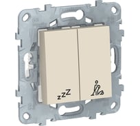 2-клавишный выключатель Systeme Electric UNICA NEW "не беспокоить" + "убрать номер", бежевый NU521744